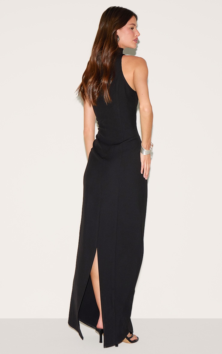 Pretty Little Thing Black Woven Scoop Neck Maxi Dress