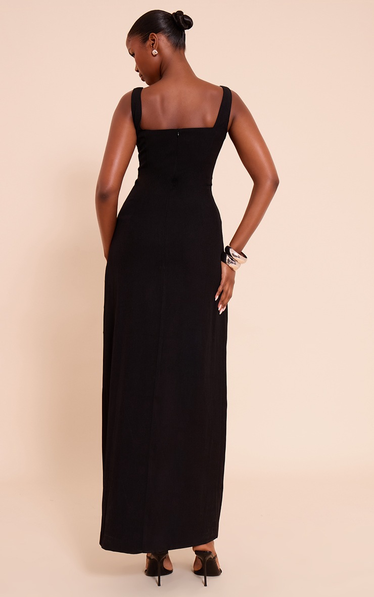 Pretty Little Thing Black Woven Scoop Neck Midaxi Dress