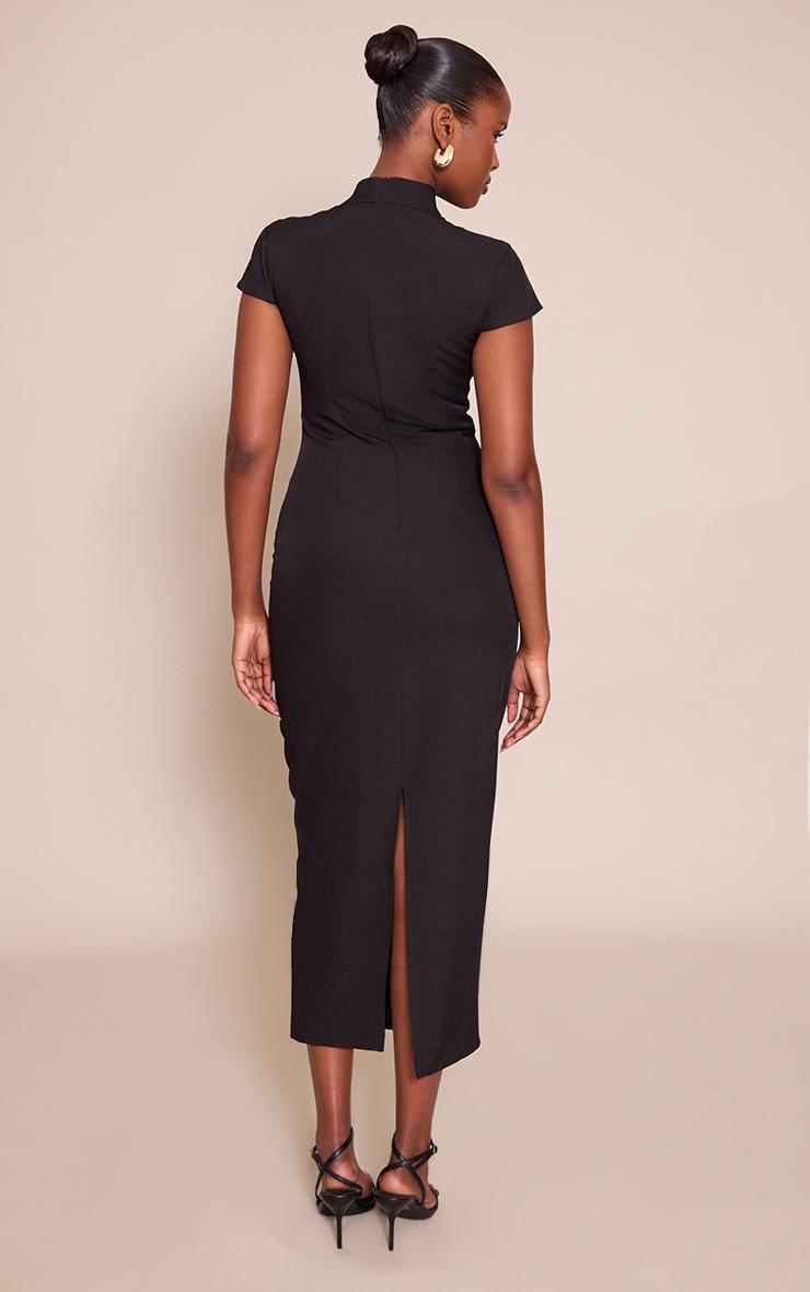 Pretty Little Thing Black Woven Short Sleeve Midaxi Dress