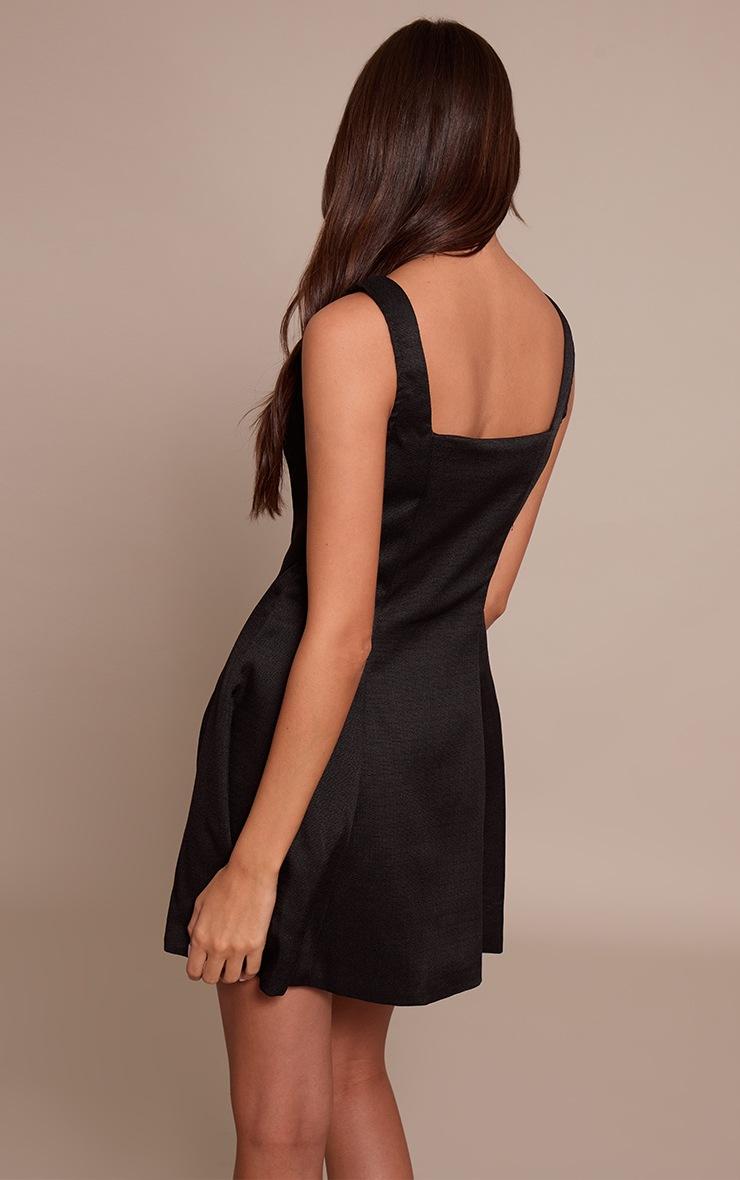 Pretty Little Thing Black Woven Straight Neck Sleeveless Shift Dress
