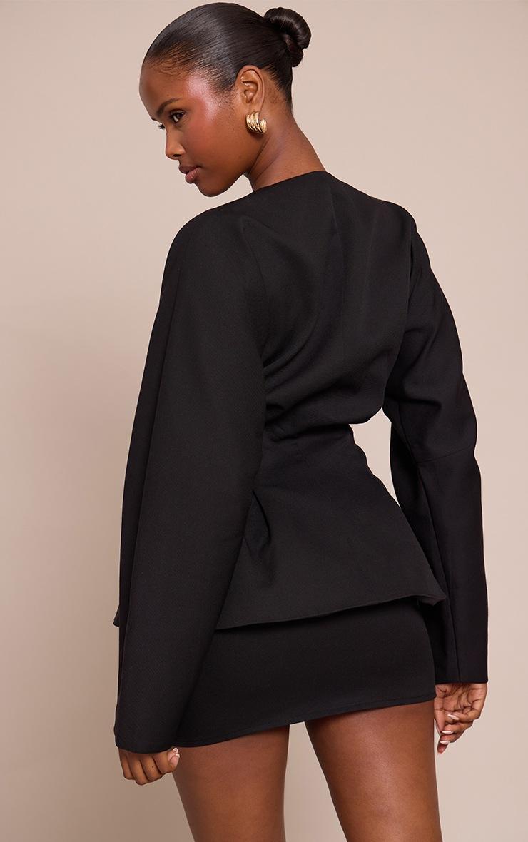 Pretty Little Thing Black Woven Tailored Micro Mini Skirt