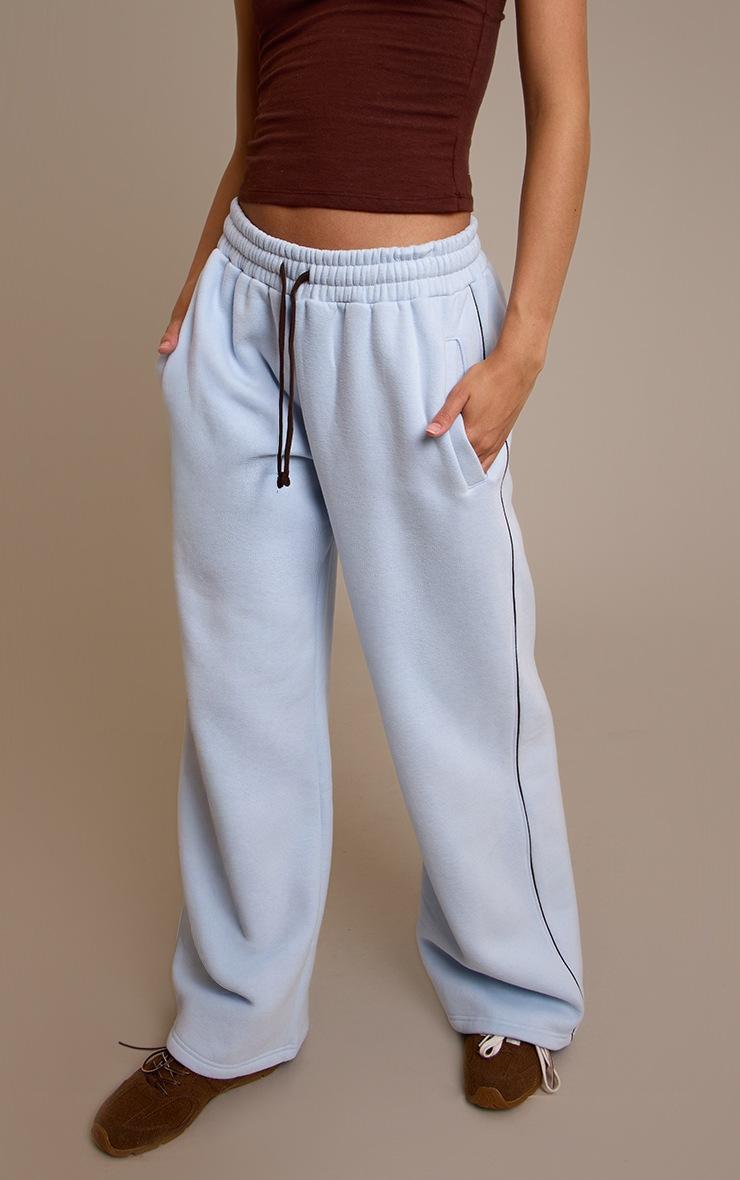 Pretty Little Thing Blue Contrast Wide Leg Sweatpants