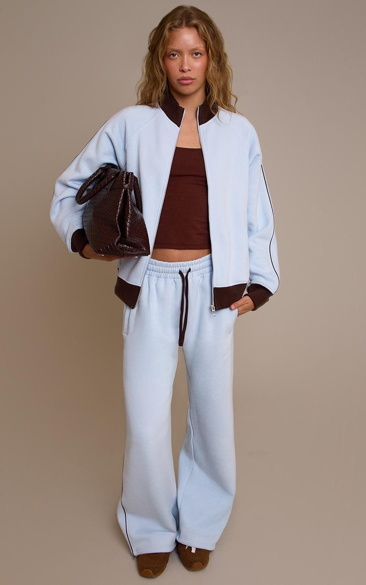 Pretty Little Thing Blue Contrast Wide Leg Sweatpants