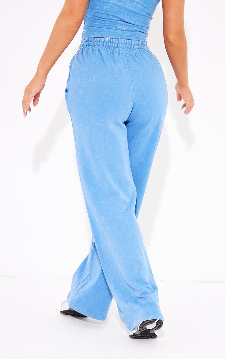 Pretty Little Thing Blue Washed Wide Leg Sweatpants