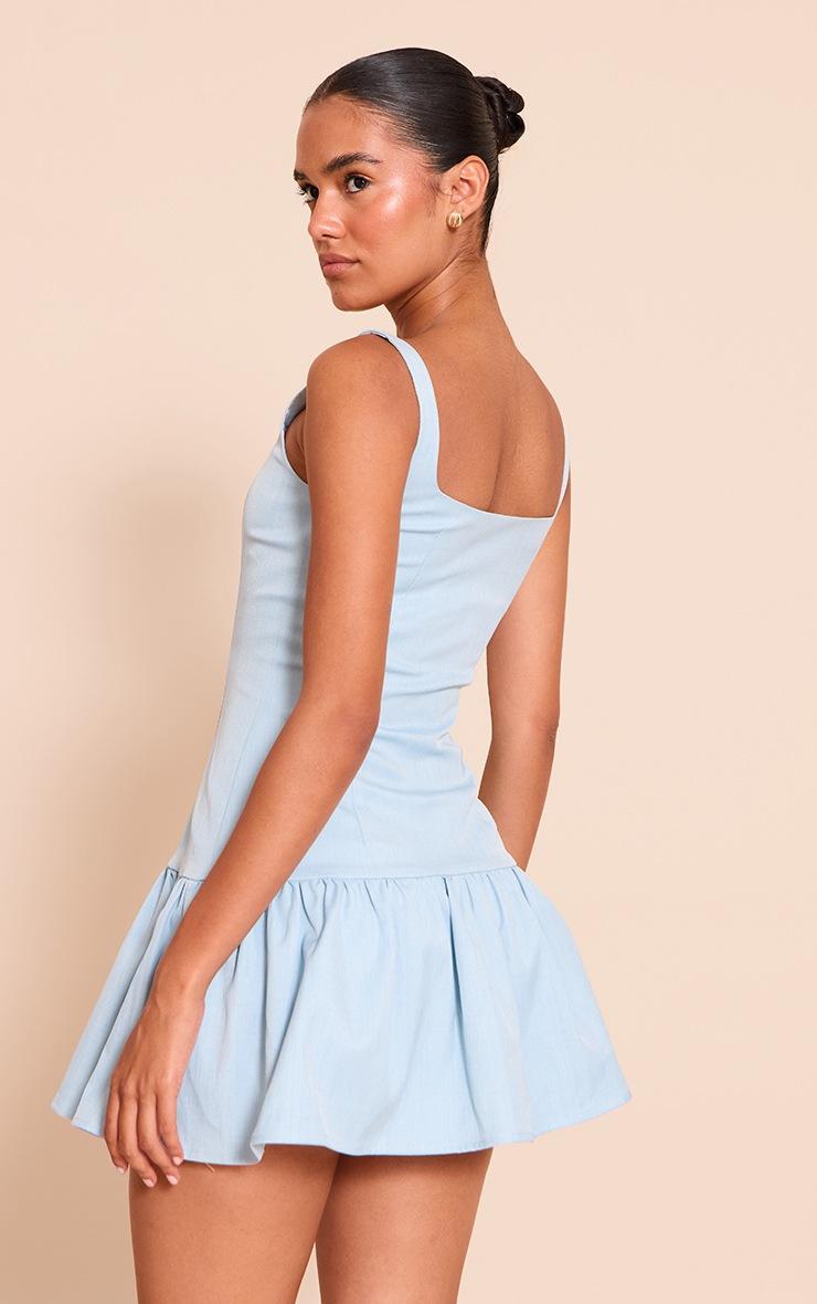 Pretty Little Thing Blue Woven Scoop Neck Shift Dress