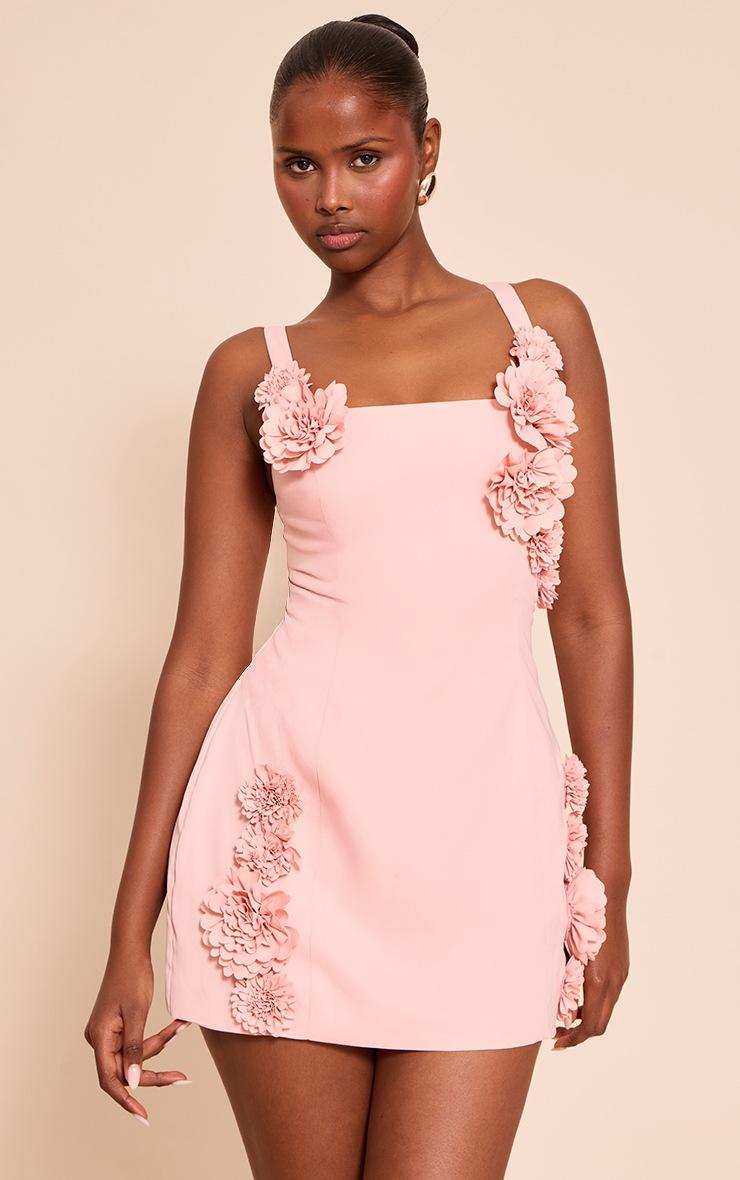 Pretty Little Thing Blush Floral Detail Shift Dress