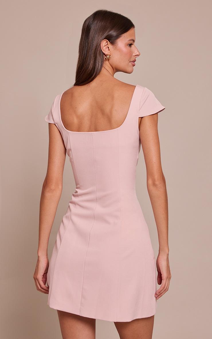 Pretty Little Thing Blush Tailored Woven Button Detail Shift Dress