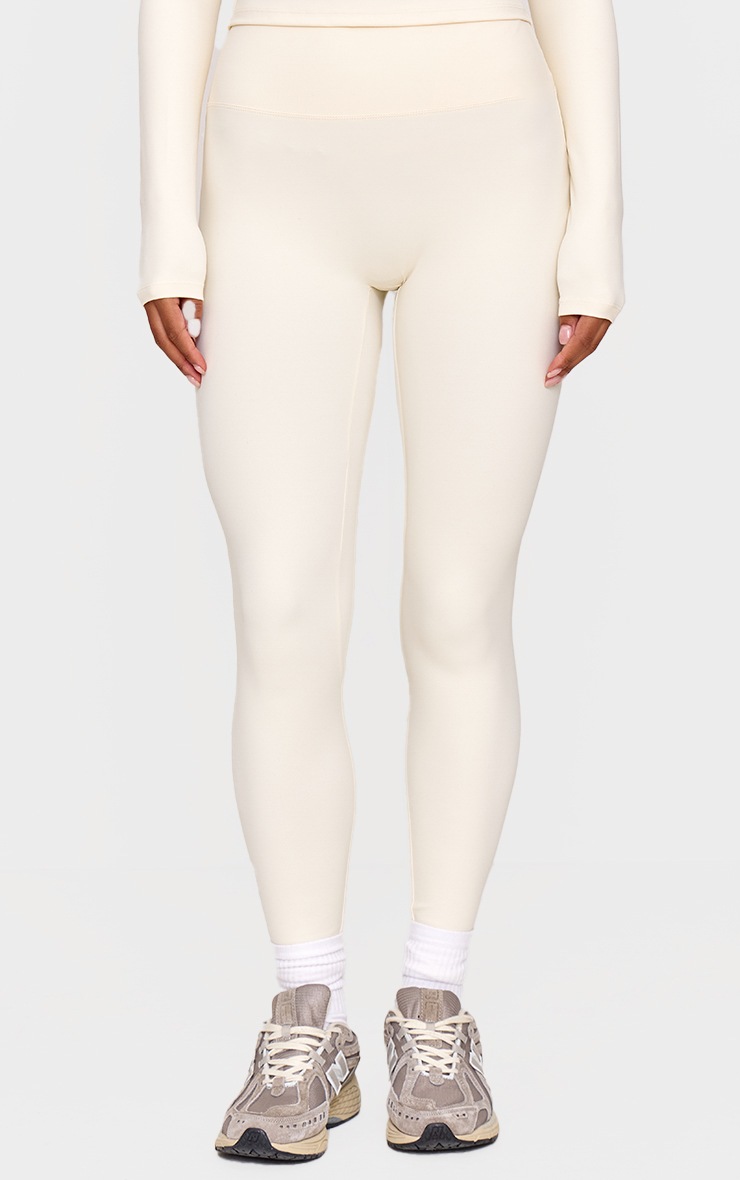 Pretty Little Thing Bone Ultimate Sculpt High Waist Gym Leggings