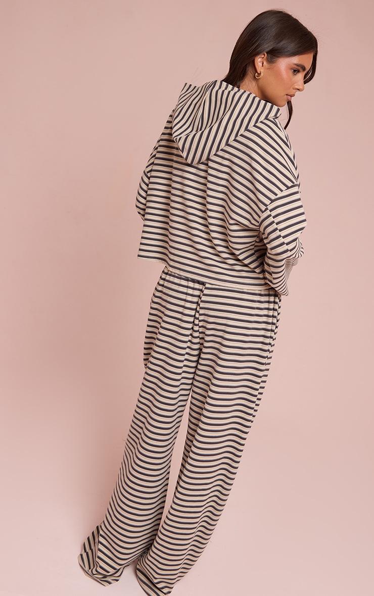 Pretty Little Thing Brown Striped Soft Fleece Straight Leg Sweatpants