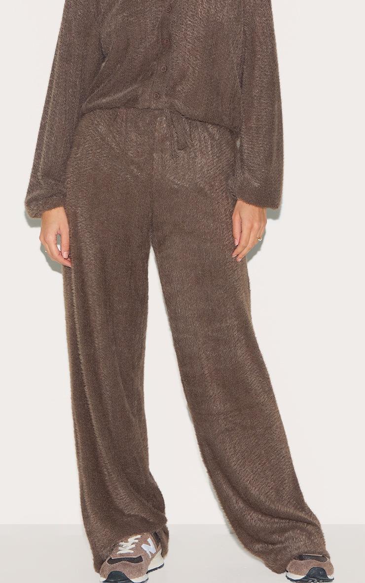 Pretty Little Thing Brown Textured Wide Leg Drawstring Pants