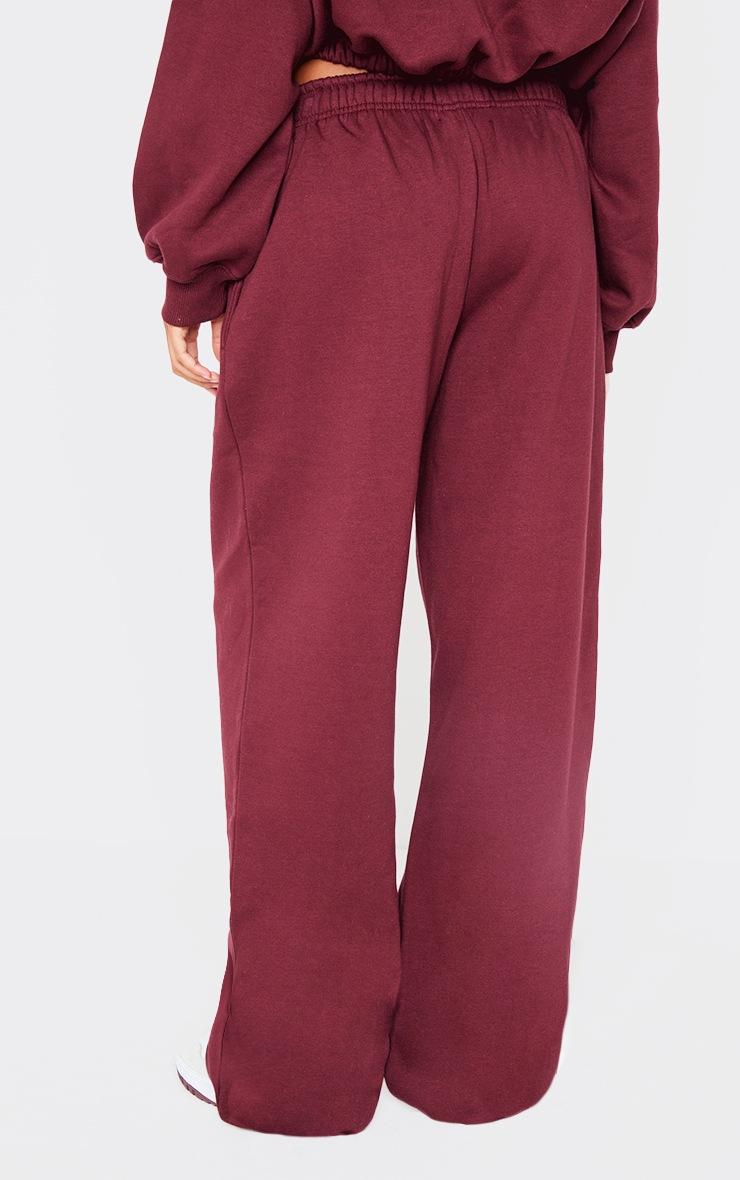 Pretty Little Thing Burgundy Drawcord Hem Oversized Sweatpants
