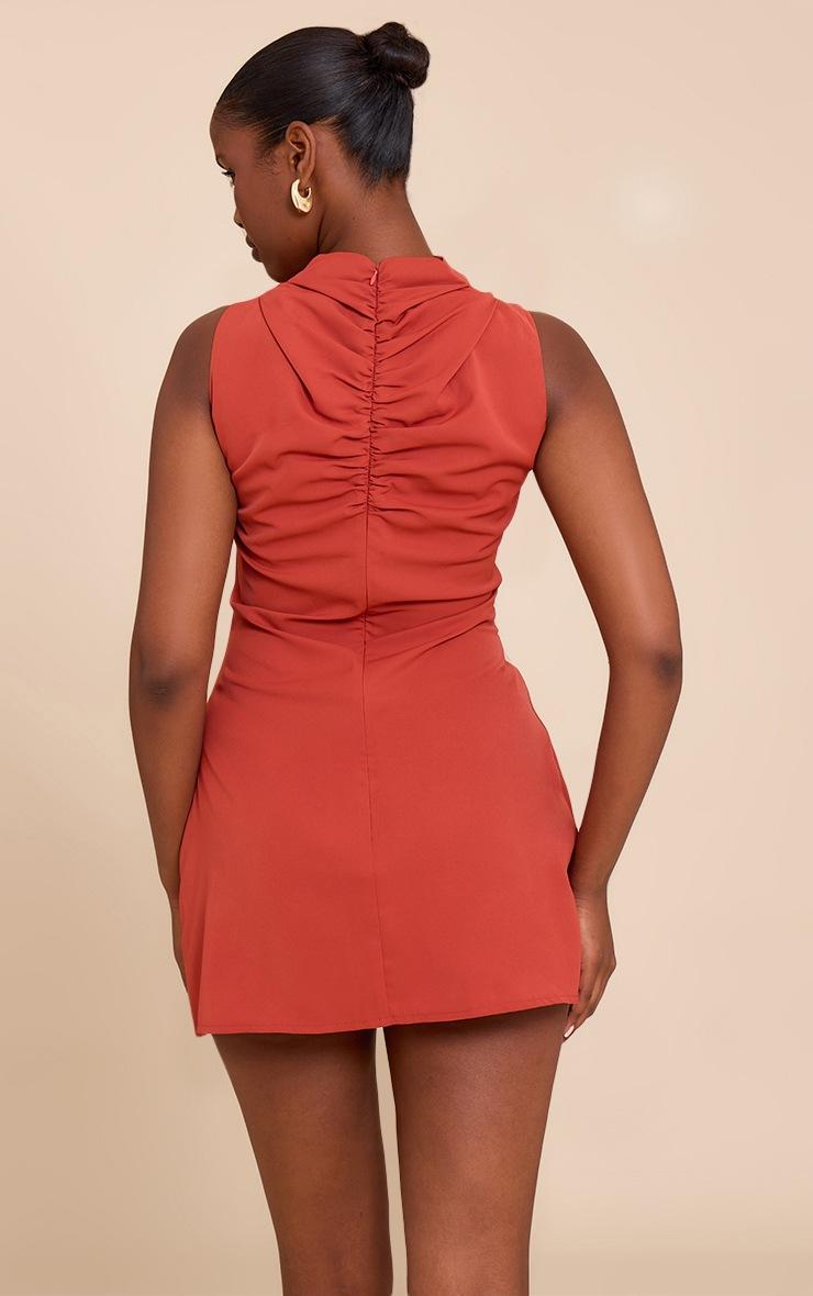 Pretty Little Thing Burnt Orange Trim Shift Mini Dress