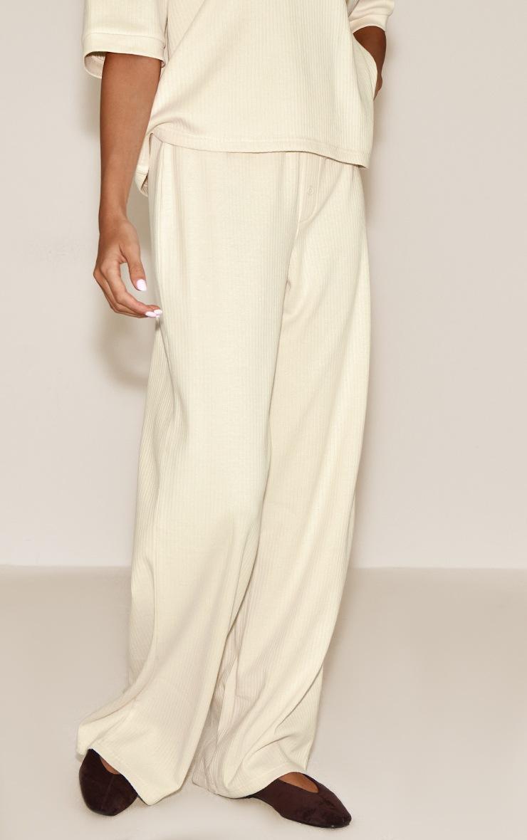 Pretty Little Thing Butter Cream Button Wide Leg Pant