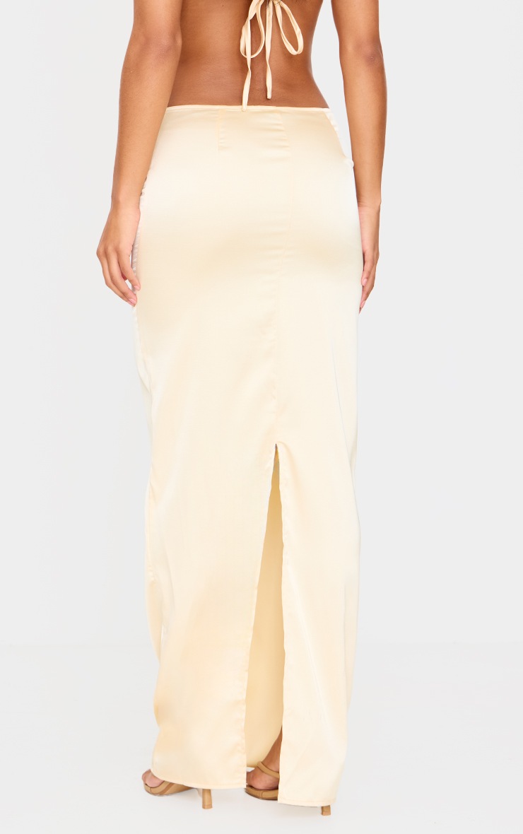 Pretty Little Thing Butter Cream Satin Mid Rise Maxi Skirt
