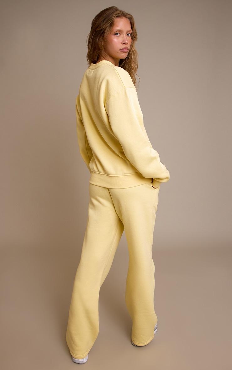 Pretty Little Thing Butter Cream Wide Leg Boston Usa Embroidered Sweatpants