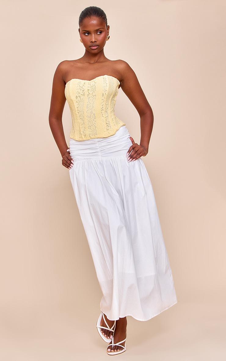 Pretty Little Thing Butter Yellow Lace Boned Bandeau Corset Top