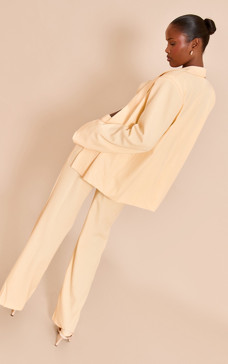 Pretty Little Thing Butter Yellow Tailored Straight Leg Pants