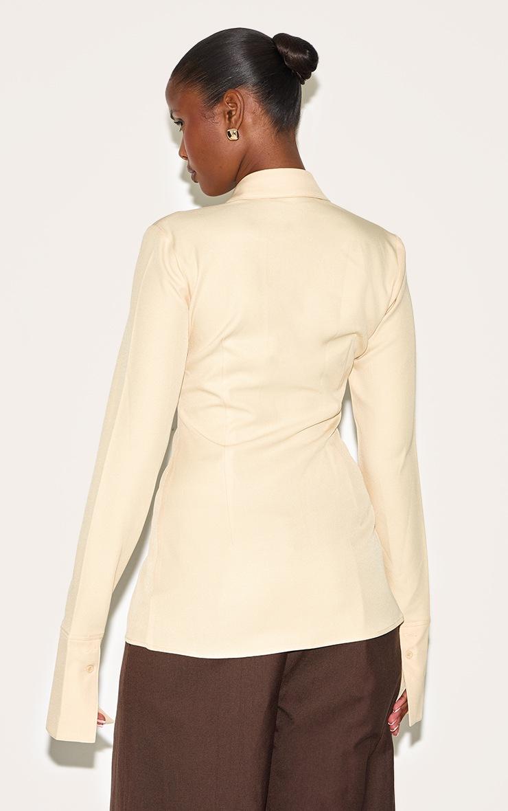 Pretty Little Thing Butter Yellow Woven Fitted Shirt