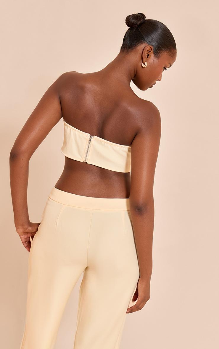 Pretty Little Thing Butter Yellow Woven Tailored Bandeau Top