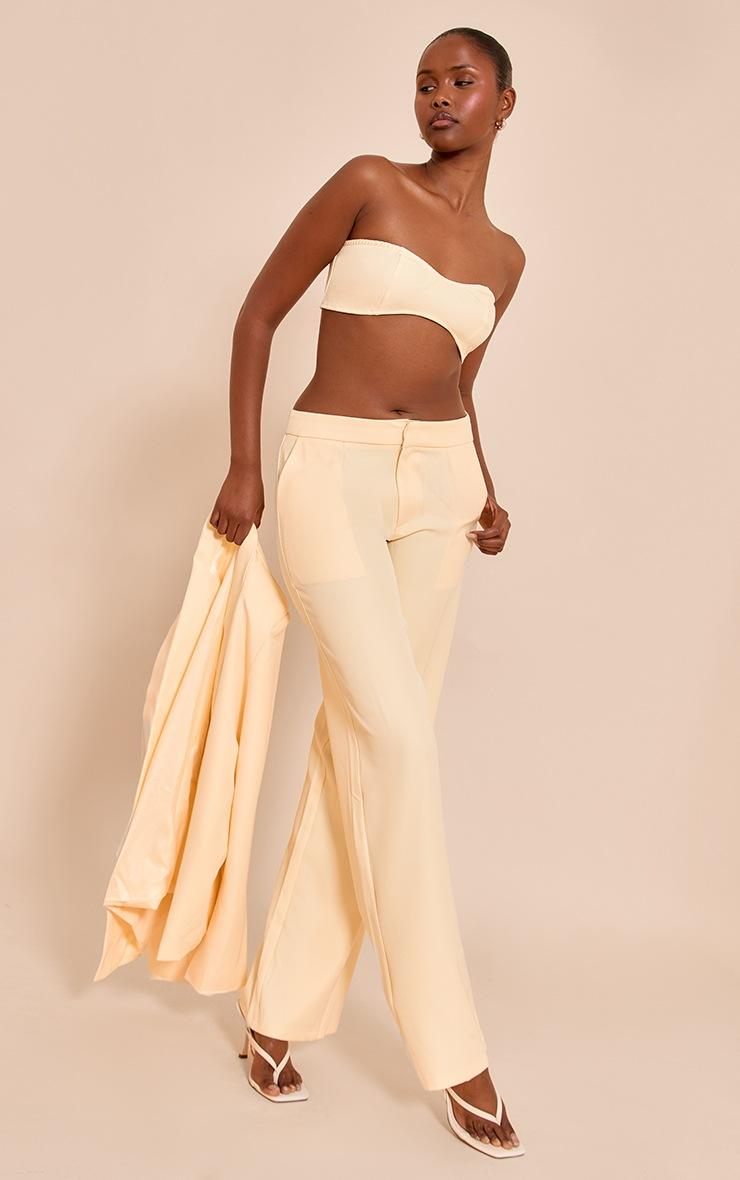 Pretty Little Thing Butter Yellow Woven Tailored Bandeau Top