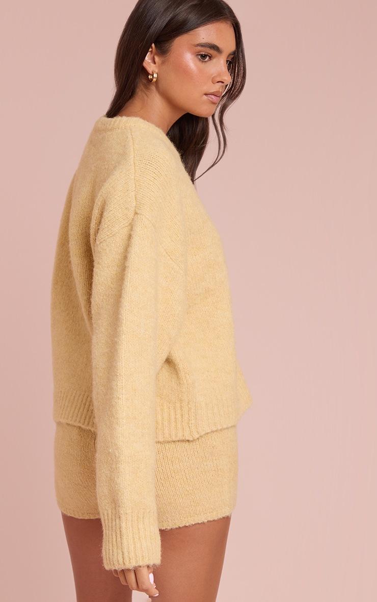 Pretty Little Thing Buttercream Brushed Oversized Detail Round Neck Cardigan