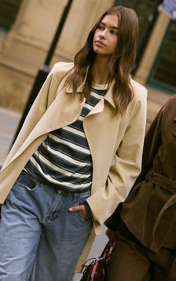 Pretty Little Thing Buttercream Faux Suede Belted Jacket