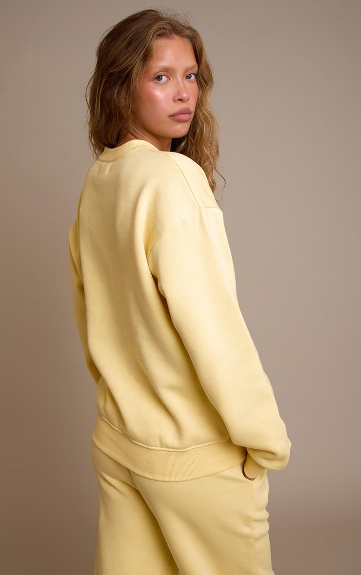 Pretty Little Thing Buttercream Oversized Boston Usa Embroidered Sweatshirt