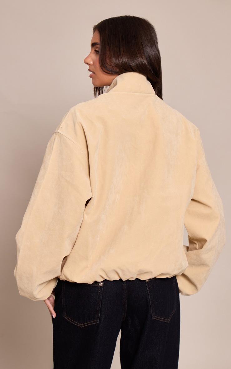 Pretty Little Thing Buttercream Suede Bomber Jacket