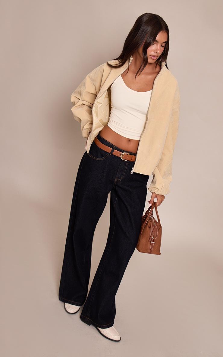 Pretty Little Thing Buttercream Suede Bomber Jacket