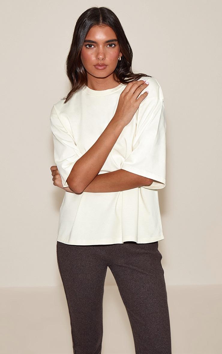 Pretty Little Thing Buttermilk Oversized Boxy T Shirt
