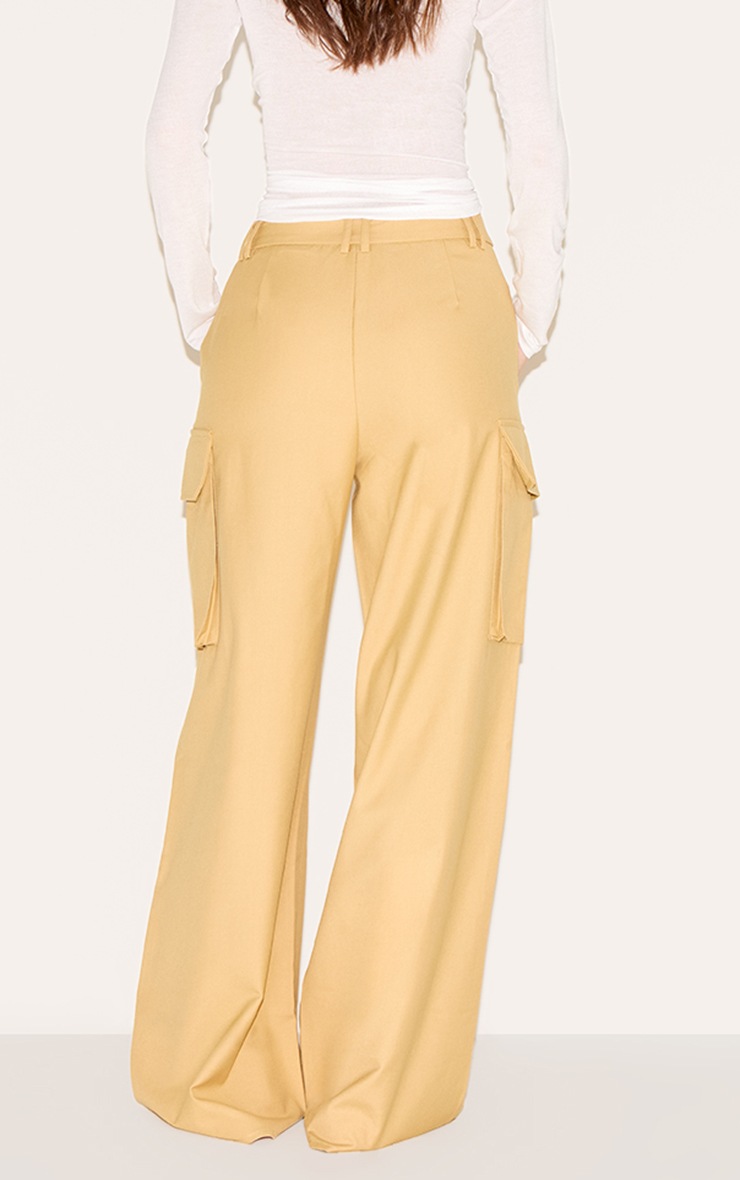 Pretty Little Thing Butterscotch Woven Pocket Detail Straight Leg Pants