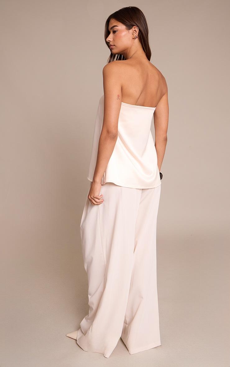 Pretty Little Thing Champagne Bandeau Asymmetric Detail Top