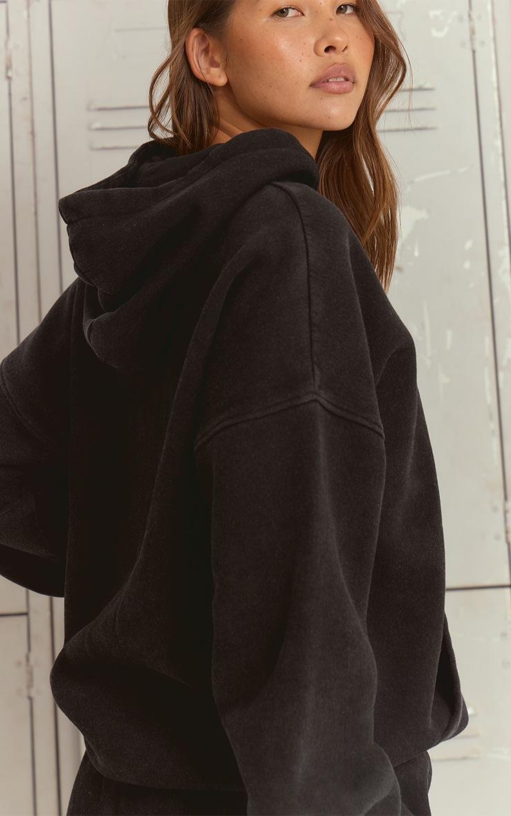 Pretty Little Thing Charcoal Acid Wash Full Zip Hoodie