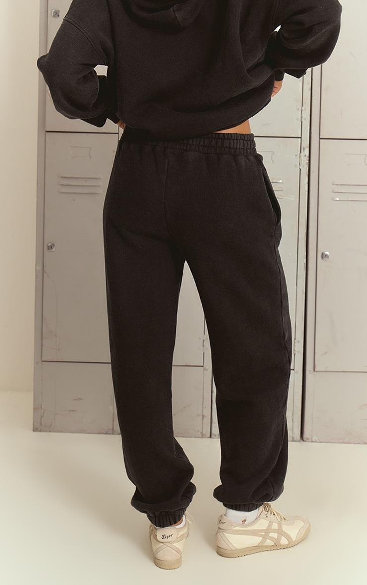 Pretty Little Thing Charcoal Acid Wash Panel Seam Cuff Sweatpant
