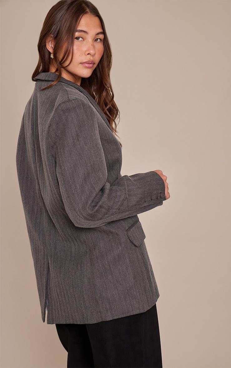 Pretty Little Thing Charcoal Boyfriend Premium Blazer