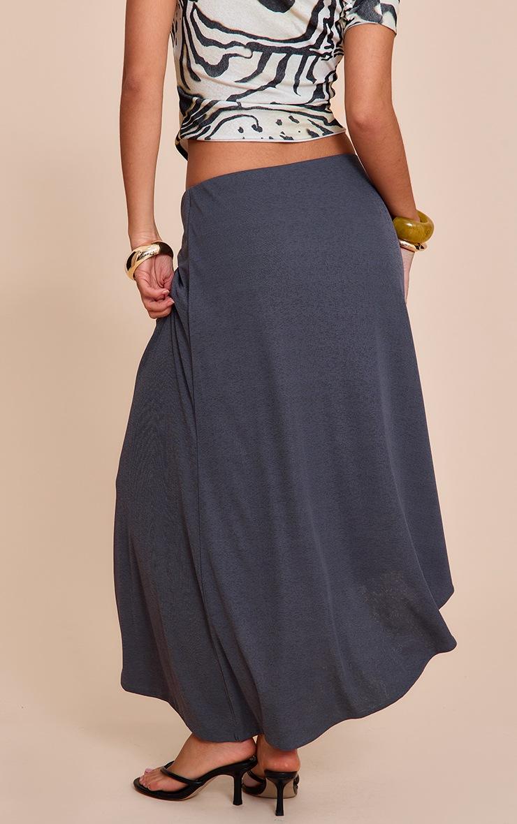 Pretty Little Thing Charcoal Burnout Mesh Asymmetric Flowing Midi Skirt