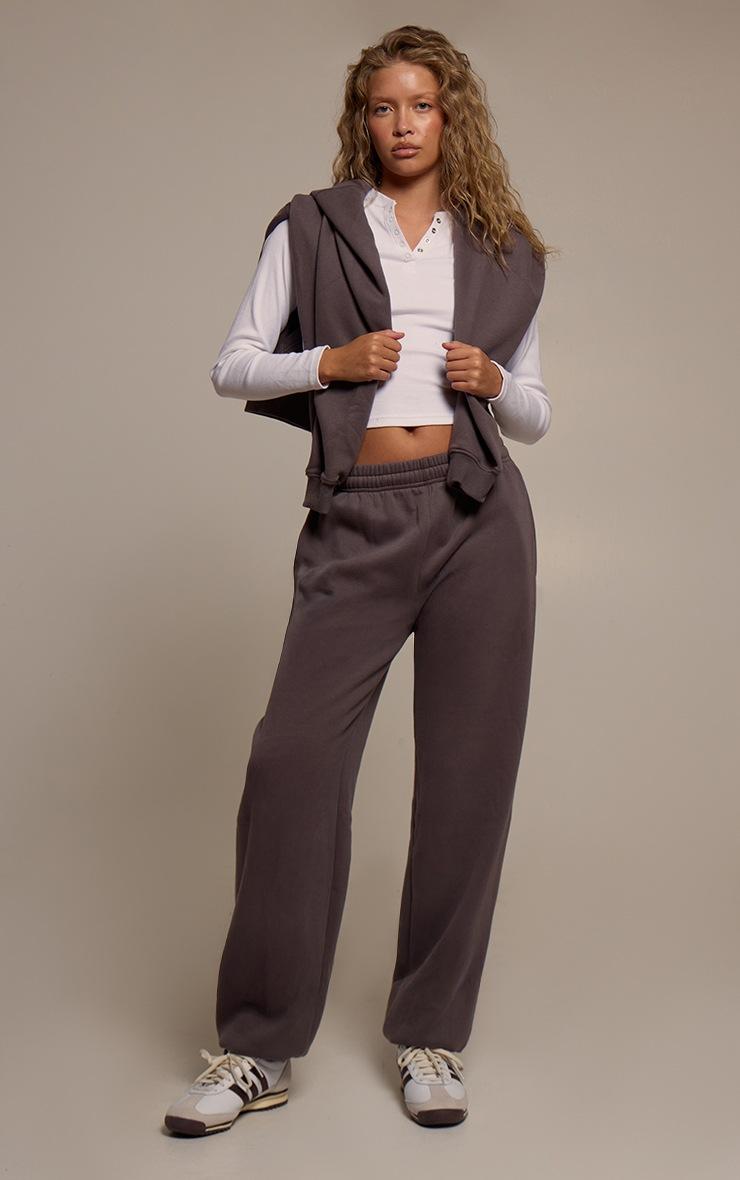 Pretty Little Thing Charcoal Cotton Fleece Cuffed Sweatpants