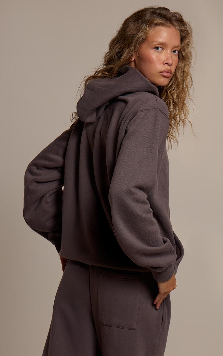 Pretty Little Thing Charcoal Cotton Fleece Pullover Hoodie