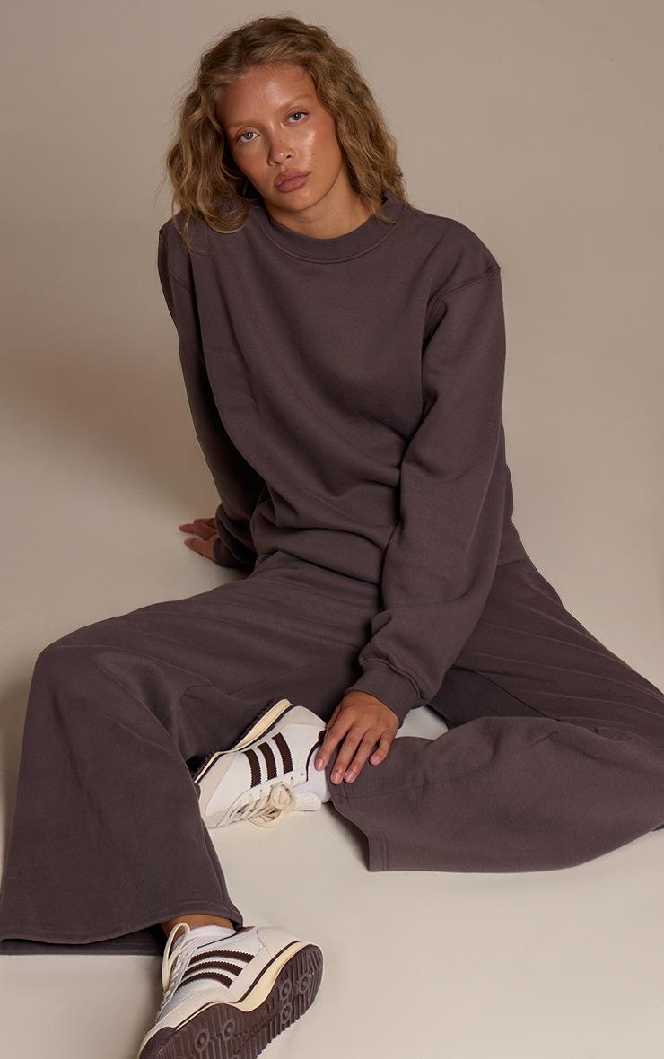 Pretty Little Thing Charcoal Cotton Fleece Pullover Sweatshirt