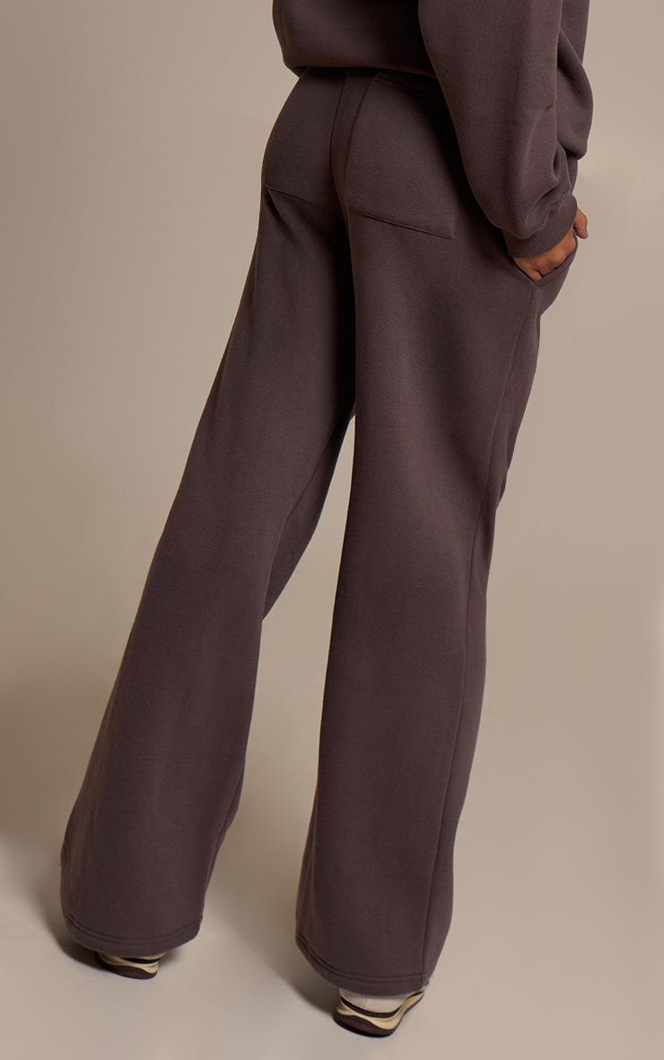 Pretty Little Thing Charcoal Cotton Fleece Straight Leg Sweatpants