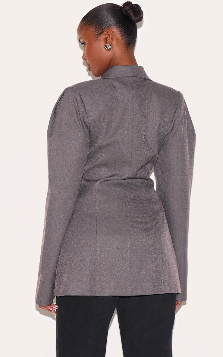 Pretty Little Thing Charcoal Drop Shoulder Cinch Waist Extreme Oversized Blazer