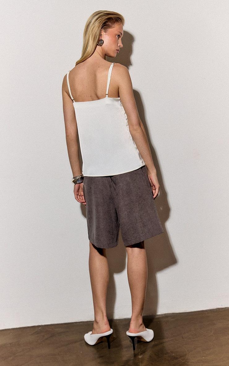 Pretty Little Thing Charcoal Peachskin Longline Shorts