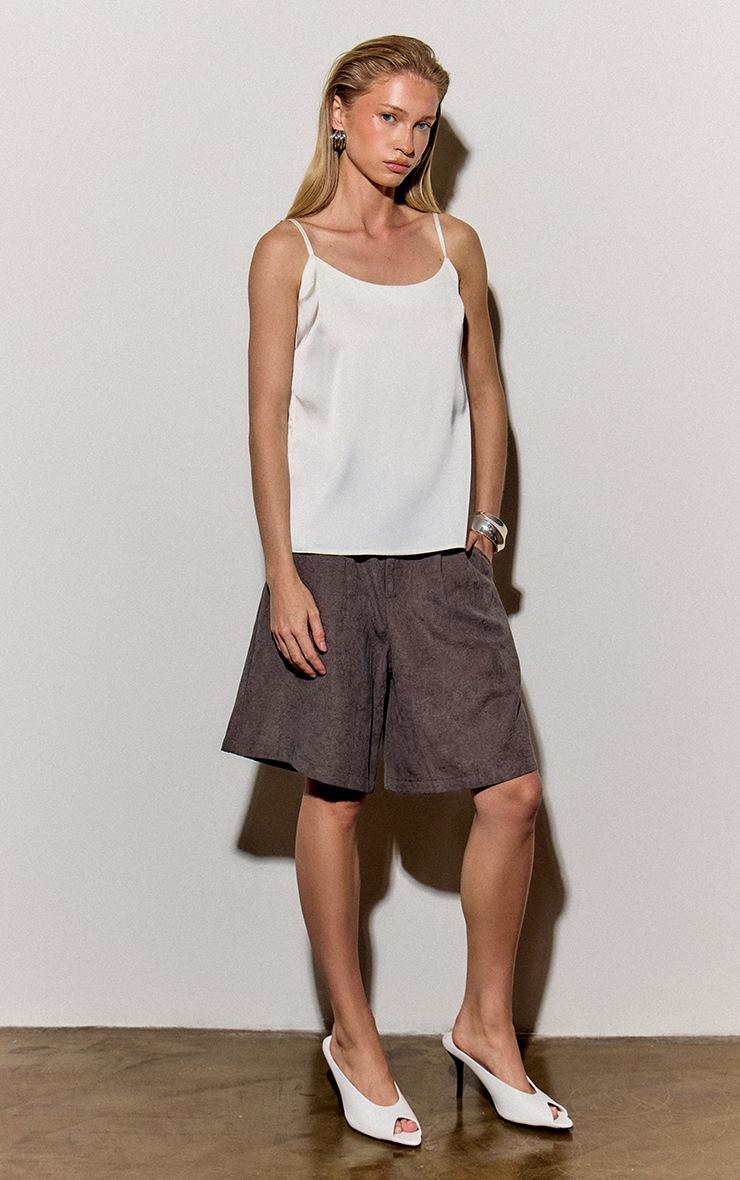 Pretty Little Thing Charcoal Peachskin Longline Shorts