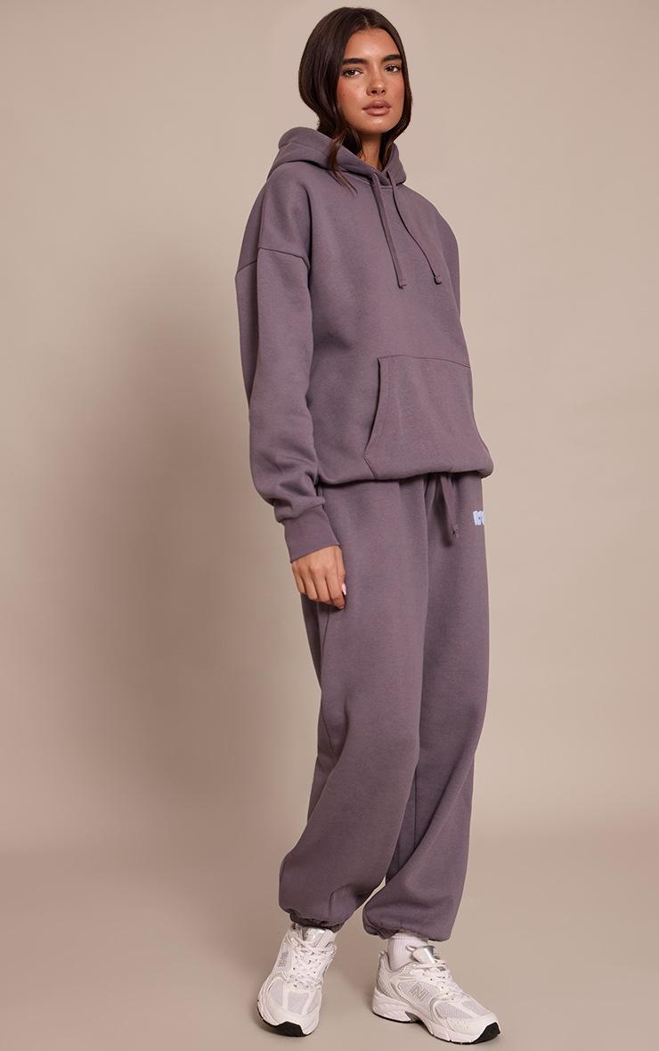 Pretty Little Thing Charcoal PLT Studio Print Oversized Hoodie