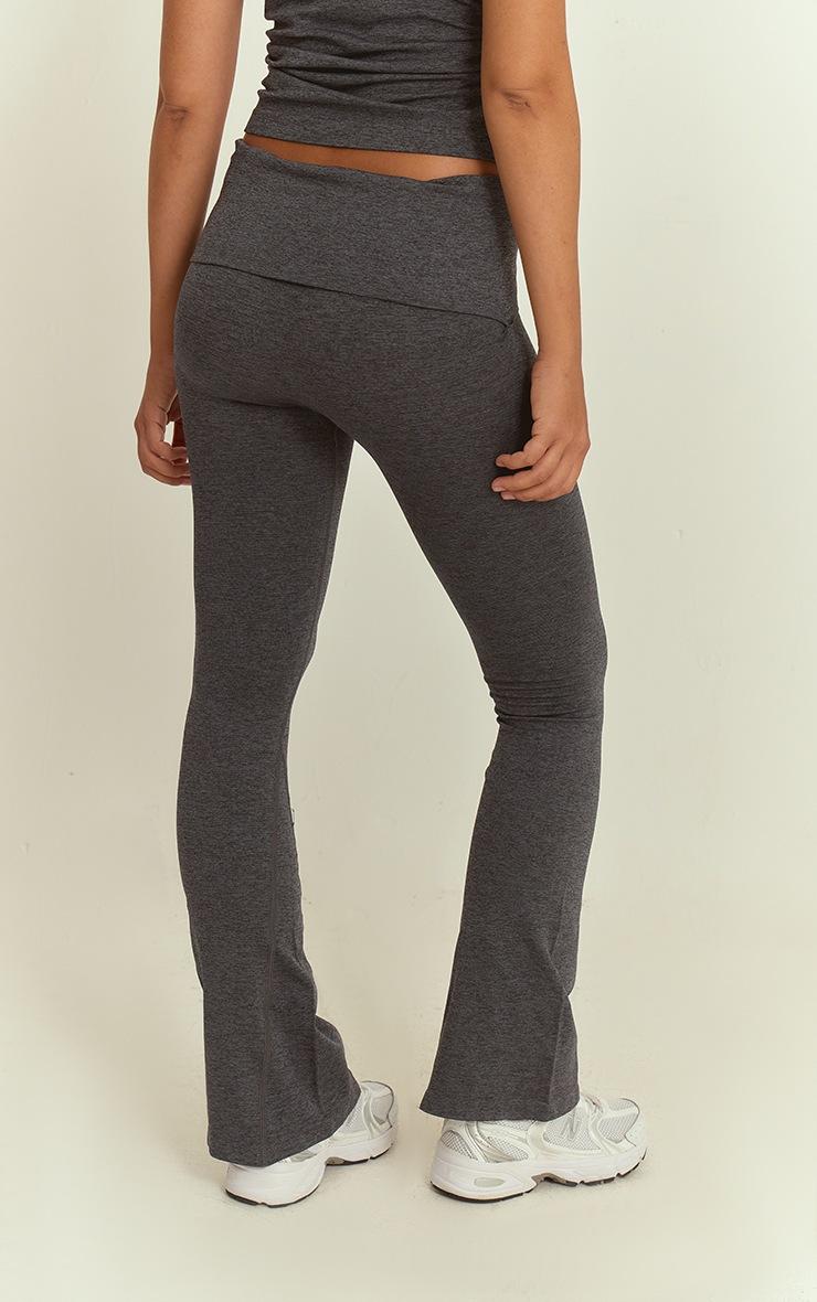 Pretty Little Thing Charcoal Seamless Marl Foldover Yoga Pant
