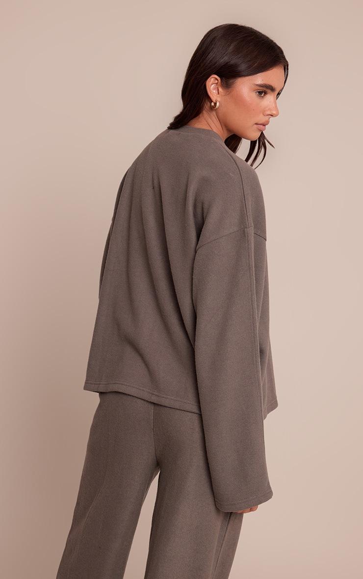 Pretty Little Thing Charcoal Soft Touch Zip Through Sweatshirt