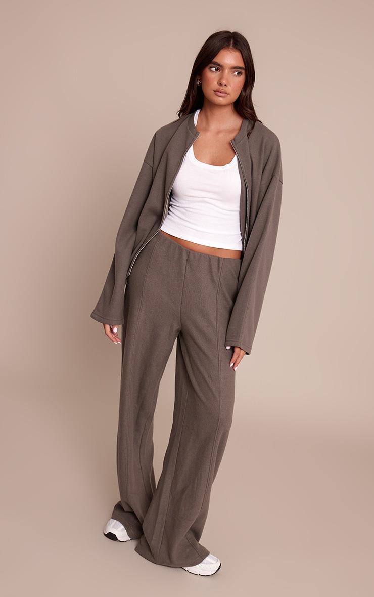 Pretty Little Thing Charcoal Soft Touch Zip Through Sweatshirt