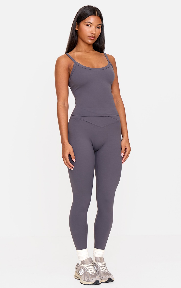 Pretty Little Thing Charcoal Ultimate Sculpt Strappy Gym Vest