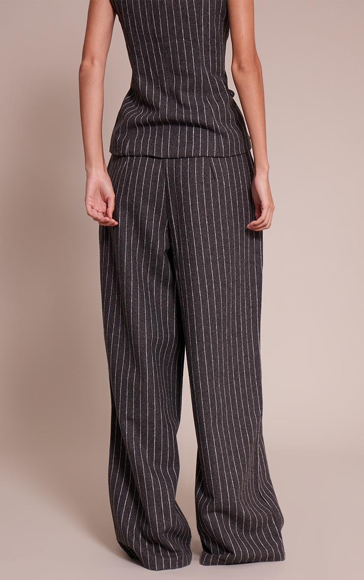 Pretty Little Thing Charcoal Woven Brushed Straight Leg Pant