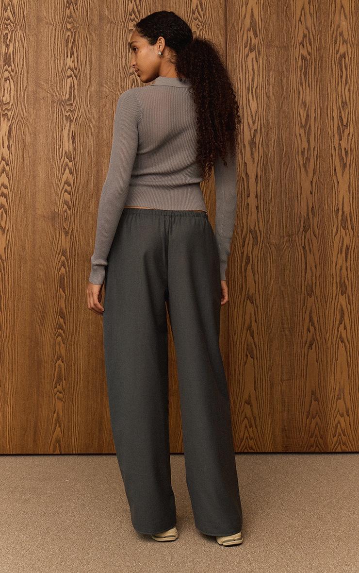Pretty Little Thing Charcoal Woven Drawstring Low Rise Relaxed Pants